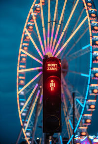 Low angle view of illuminated light