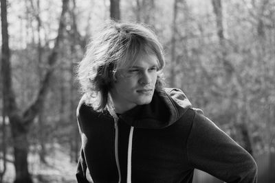 Close-up portrait of a man against blurred background