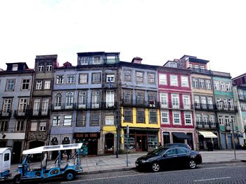 Cars parked in front of building