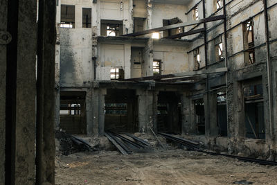 Old abandoned building completely gutted