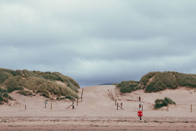 Scenic view of beach against sky