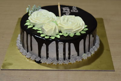 Close-up of cupcakes on table