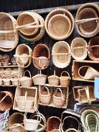 Full frame shot of wicker basket