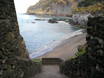 Scenic view of rocky beach