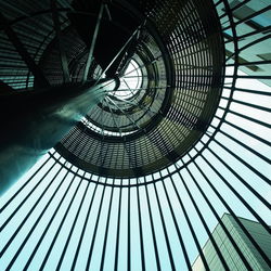 Low angle view of spiral staircase against sky