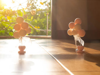 Close-up of balloons on table