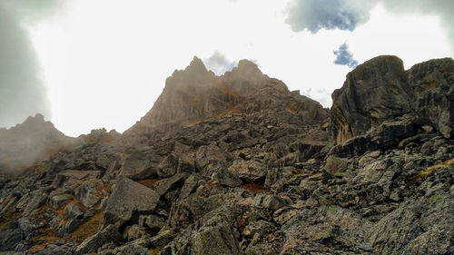 Low angle view of mountain against sky