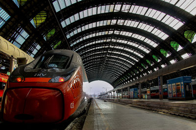 Train at railroad station platform