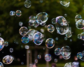 Close-up of bubbles in water