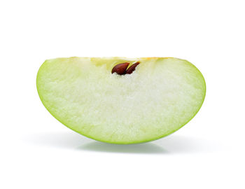 Close-up of apple on white background