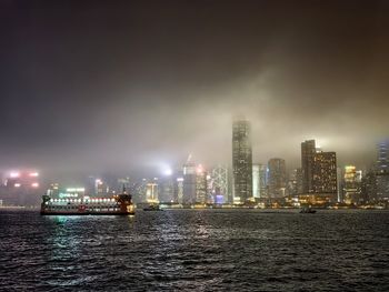 Illuminated city at night