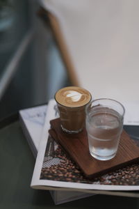 Close-up of coffee cup on table