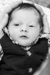 Portrait of cute newborn baby boy