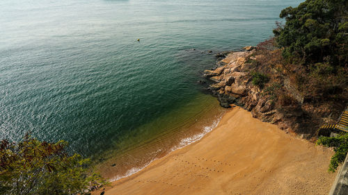 High angle view of beach