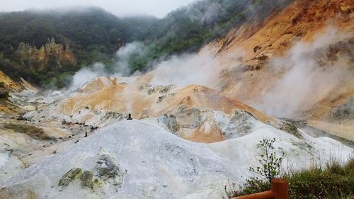 Panoramic view of volcanic mountain