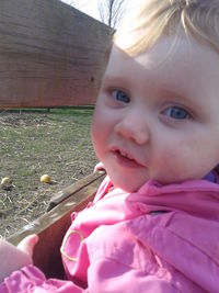 Close-up of cute baby girl