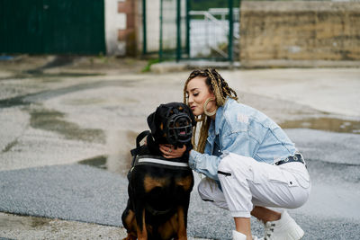 Woman with dog