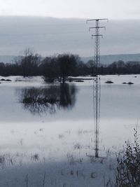 Scenic view of electricity pylon against sky