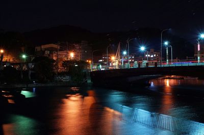 Illuminated street light at night