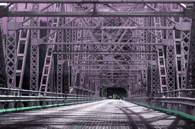 Road sign on bridge