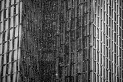 Full frame shot of office building in snowy weather