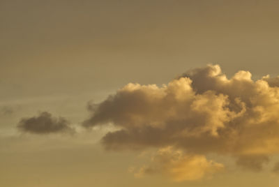 Low angle view of clouds in sky during sunset