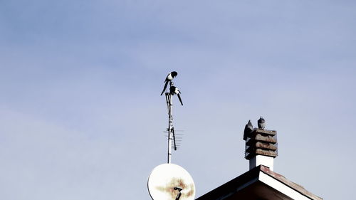 Low angle view of weather vane