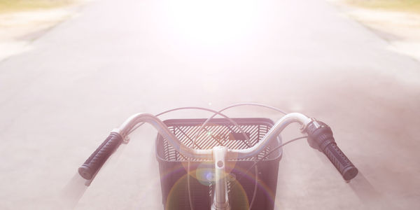 Bicycle basket on road