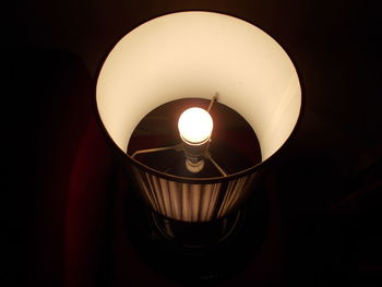Low angle view of illuminated lamp