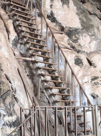 Low angle view of staircase in old building