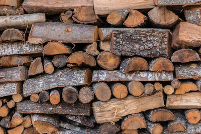 Full frame shot of logs