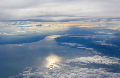 Aerial view of clouds over landscape