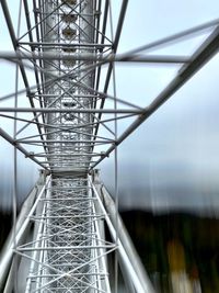 Low angle view of electricity pylon against sky