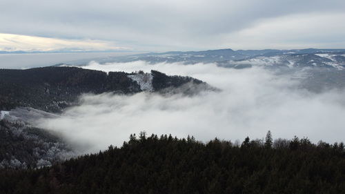 Scenic view of mountains against sky