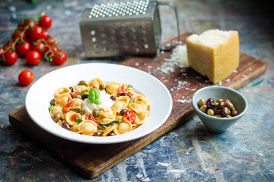 Close-up of food on table