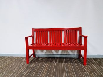 Empty chair against white background