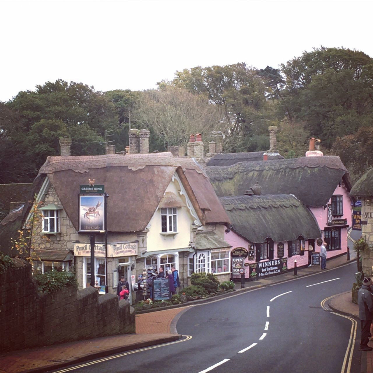 VIEW OF HOUSES ALONG ROAD