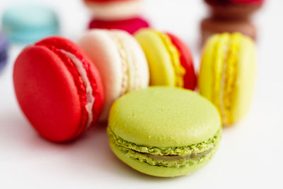 Close-up of macaroons on table