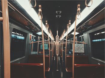 Interior of subway train