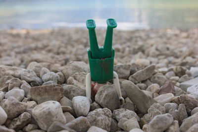 Stones on pebbles at beach