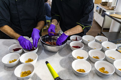 Chef preparing food for his clients