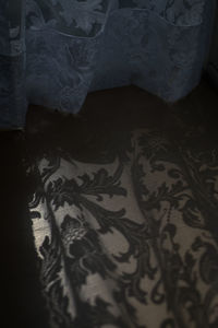 High angle view of bed at home
