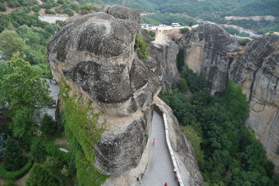 High angle view of rock formations