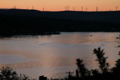 View of calm sea at sunset