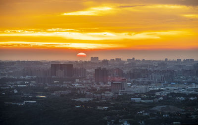 Taipei city from kite hill at sunset