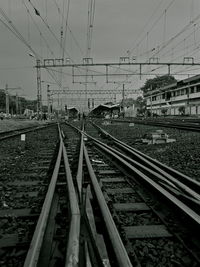 Railroad tracks against sky
