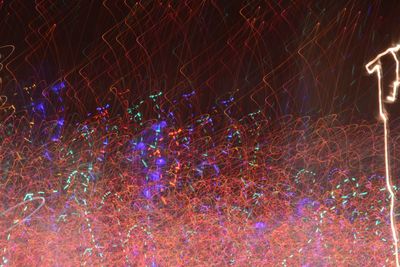 Firework display at night