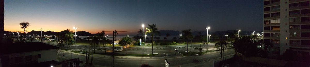 Illuminated street light at night