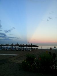 Scenic view of sea at sunset