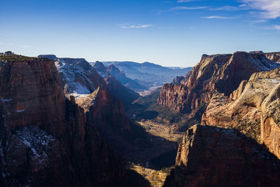 Panoramic view of mountains against sky